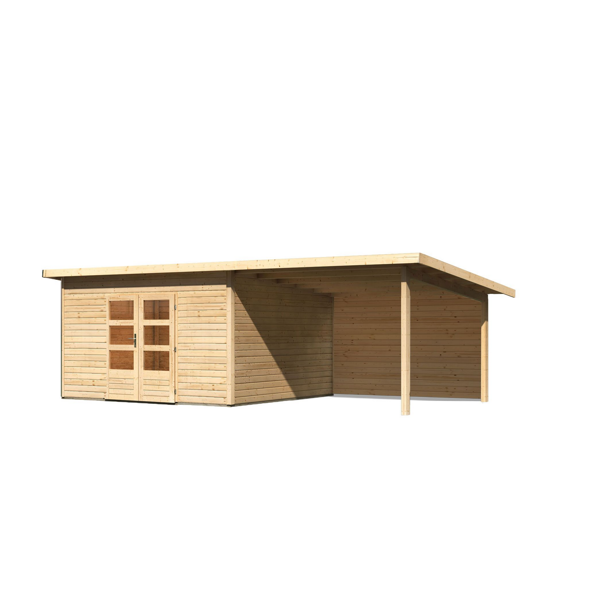 Gartenhaus-Set 'Fortheim 5' Fichtenholz naturbelassen 229,5 x 665 x 369 cm