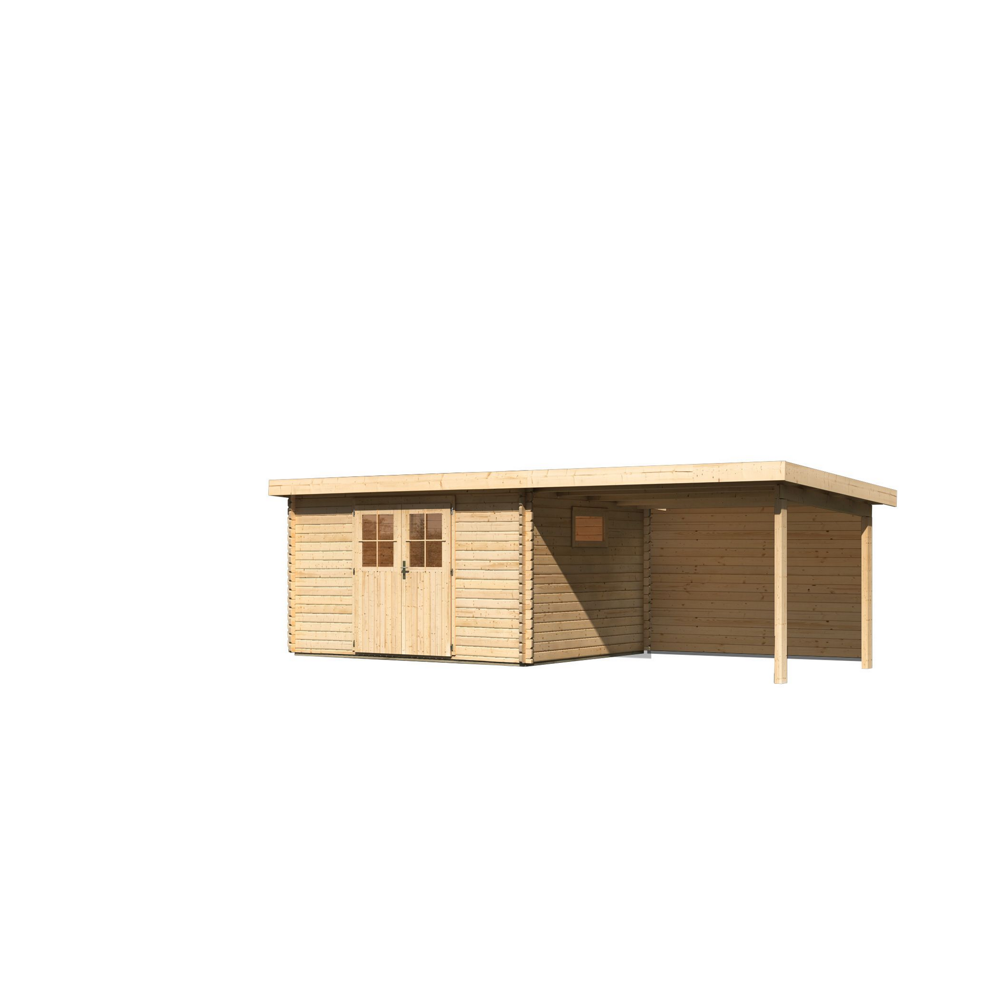 Gartenhaus-Set 'Morgau 4' Fichtenholz naturbelassen 217 x 639 x 297 cm
