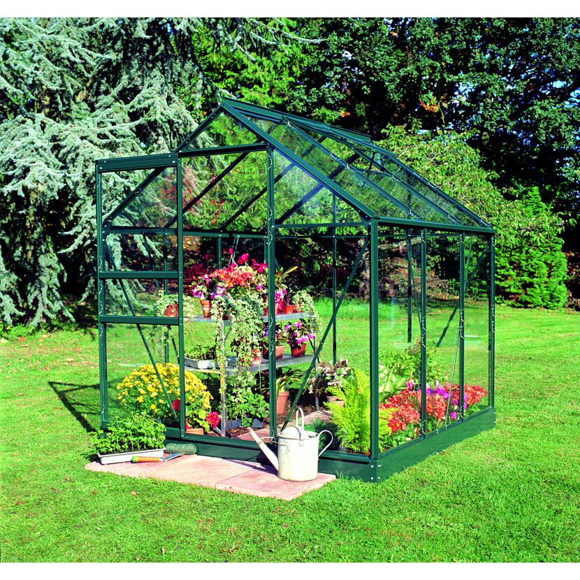 Gewächshaus 'Popular 66' 193 x 195 cm mit 3 mm Sicherheitsglas grün