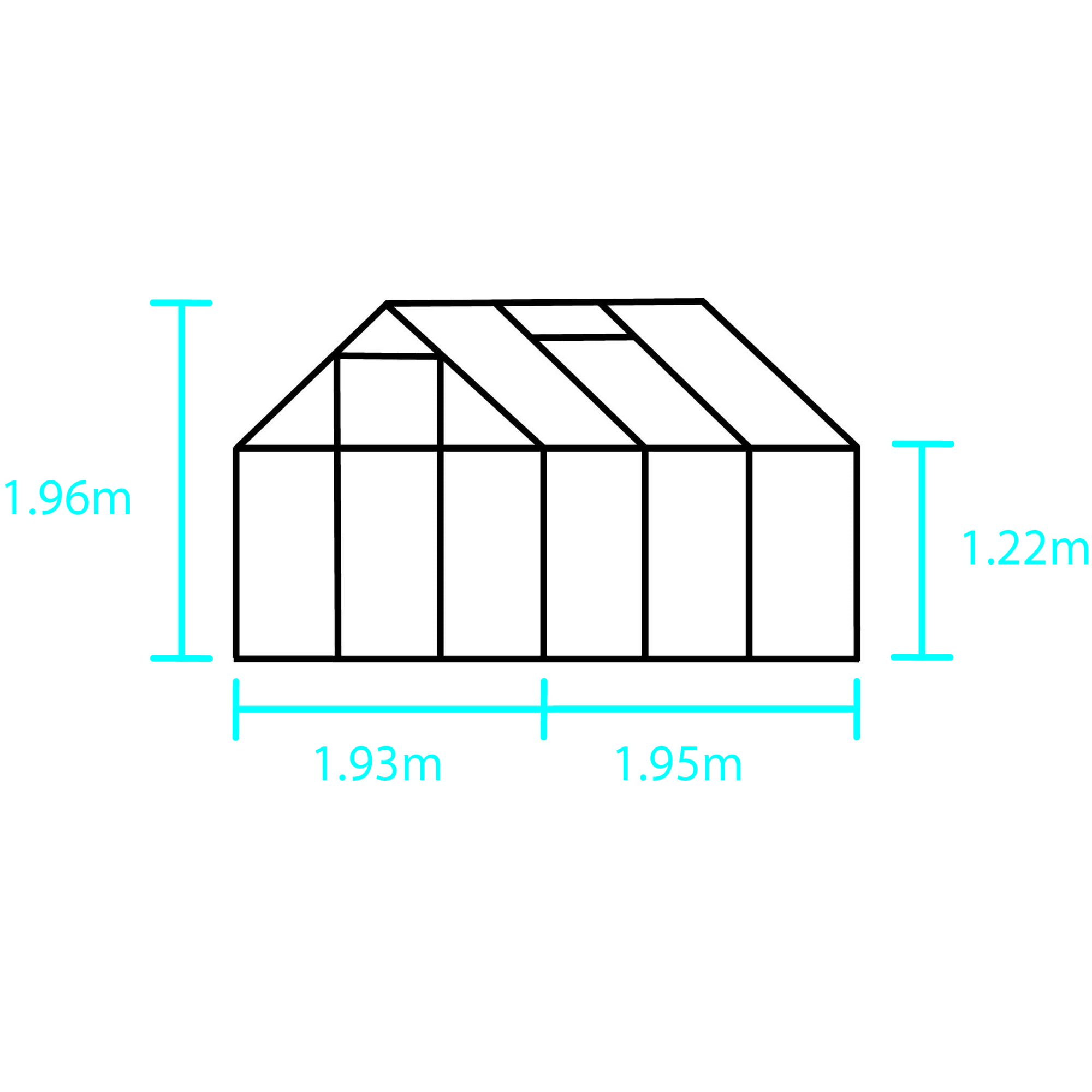 Halls Gewächshaus 'Popular 66' 3,8 m²,...