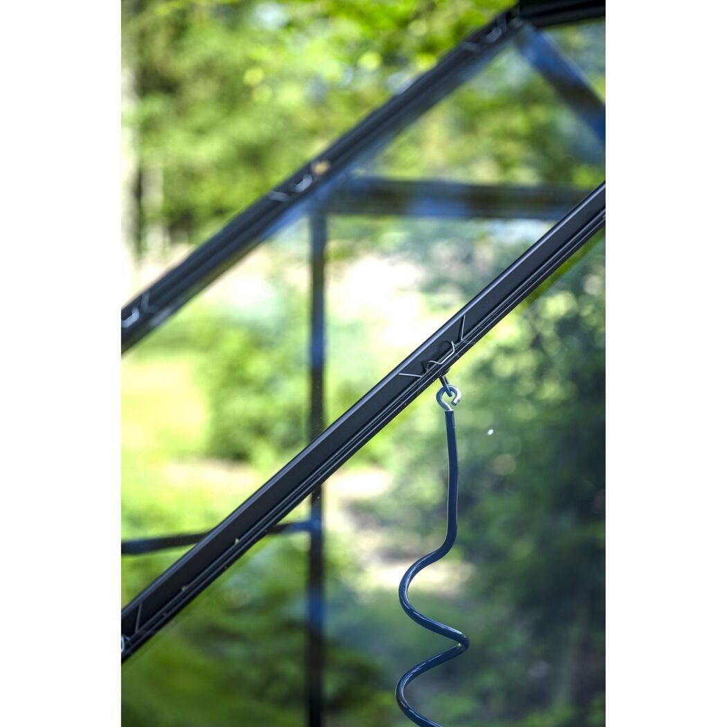 Gewächshaus 'Popular 106' 193 x 319 cm schwarz mit 3 mm Sicherheitsglas