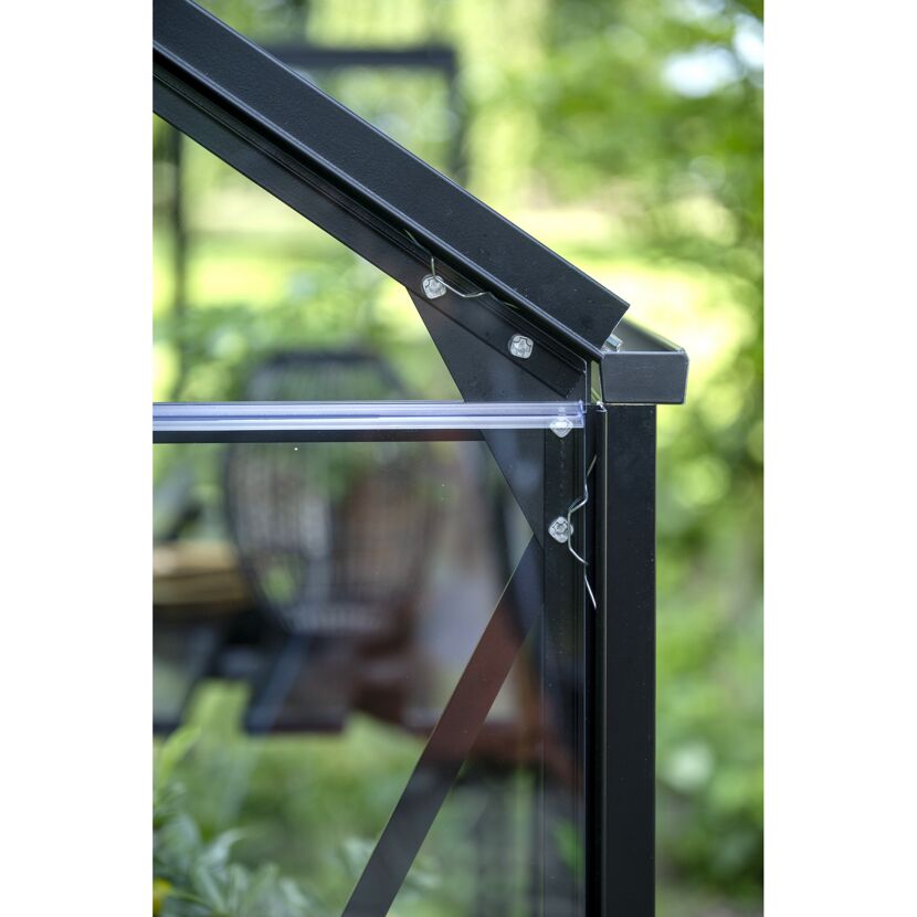 Gewächshaus 'Popular 106' 193 x 319 cm schwarz mit 3 mm Sicherheitsglas