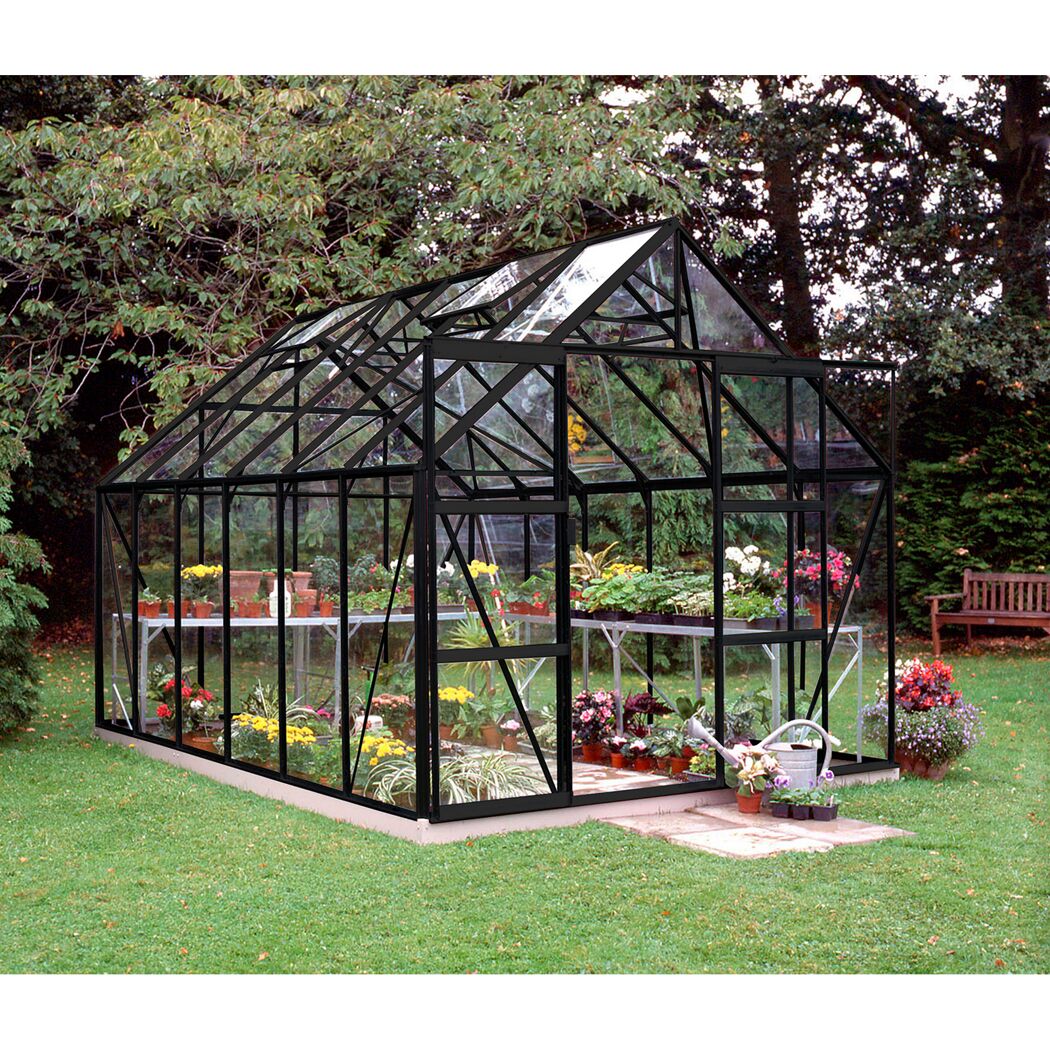 Gewächshaus 'Magnum 128' 257 x 384 cm mit 3 mm Sicherheitsglas schwarz