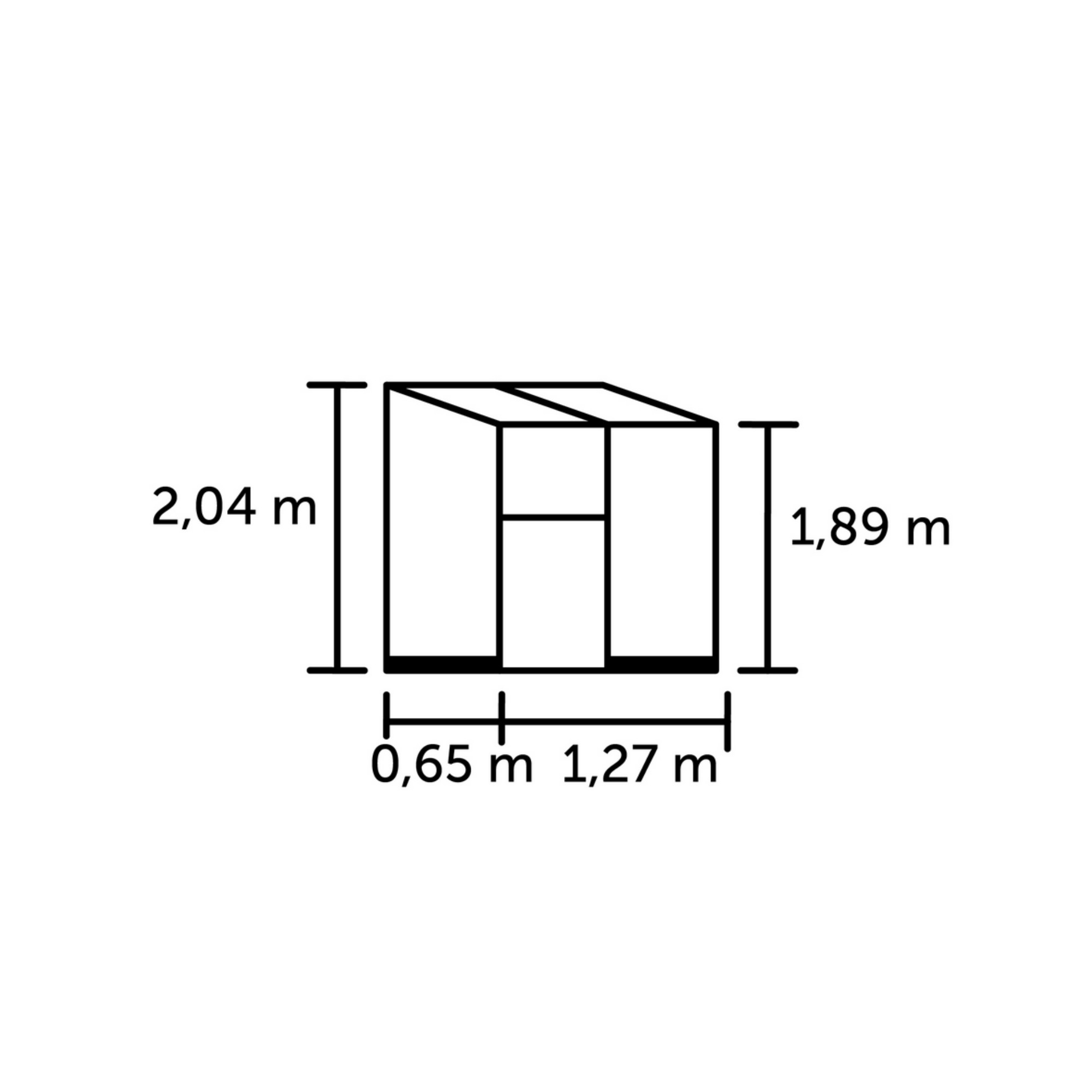 Anlehngewächshaus 'Qube Lean-to 24' 0,8 m² 65 x 127 cm 3 mm Sicherheitsglas schwarz + product picture