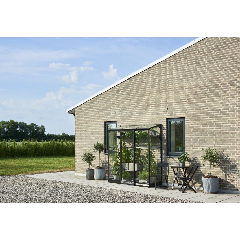 Gewächshaus GWH Qube Lean-to an Hauswand