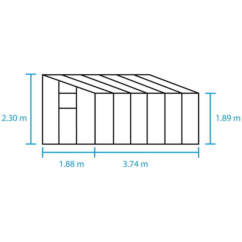 Fundament für 'Qube Lean-To 612' 7,2 m² Gewächshaus