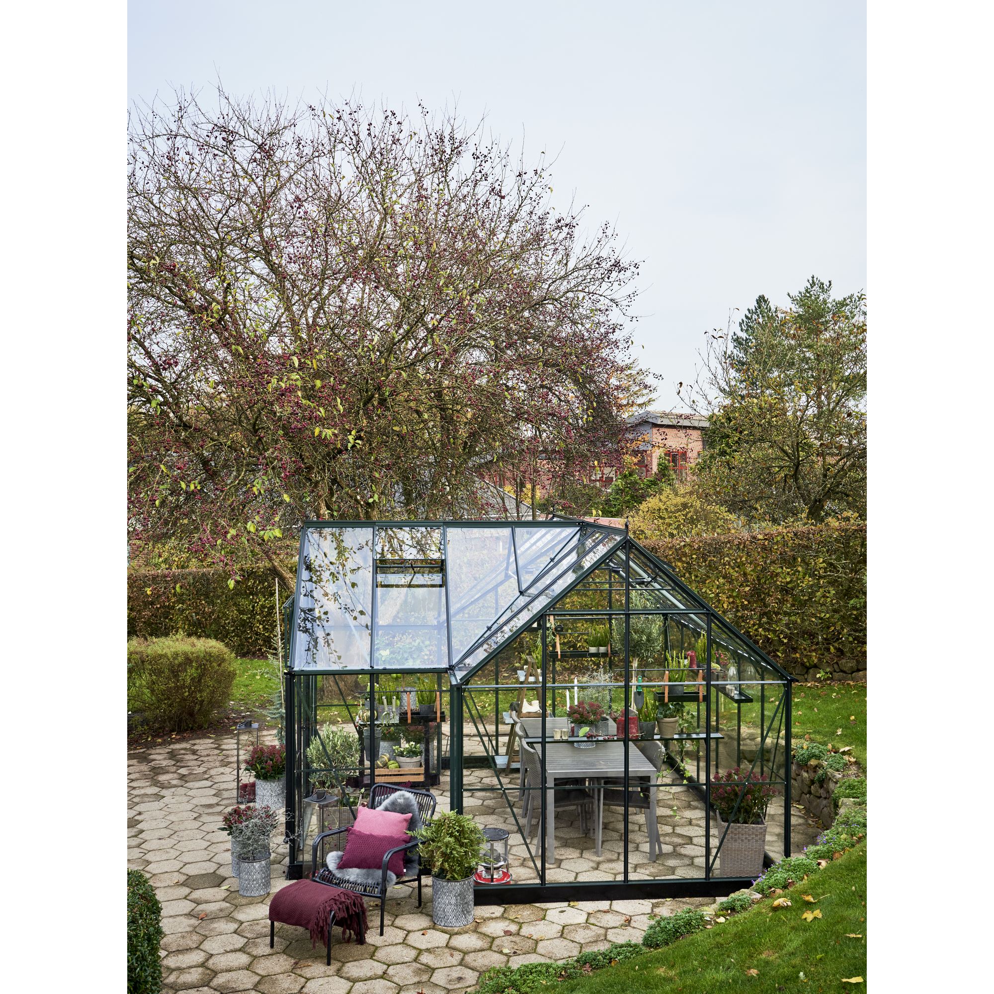 Gewächshaus 'Garden Room' 12,9 m² 389 x 391 cm 3 mm Sicherheitsglas grün + product picture