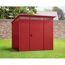 Rotes Gerätehaus Ecostar im Garten