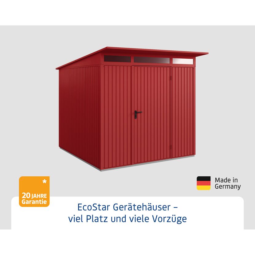 EcoStar Gerätehaus in Purpurrot