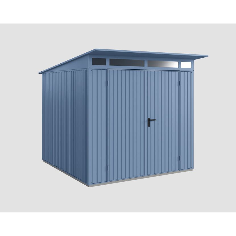 Blaues Gerätehaus Ecostar GH, taubenblau Trend-P, Typ 2