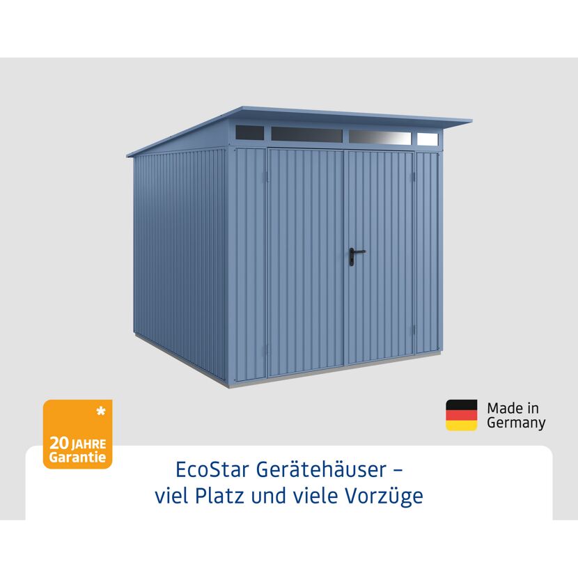 Blaues EcoStar Gerätehaus