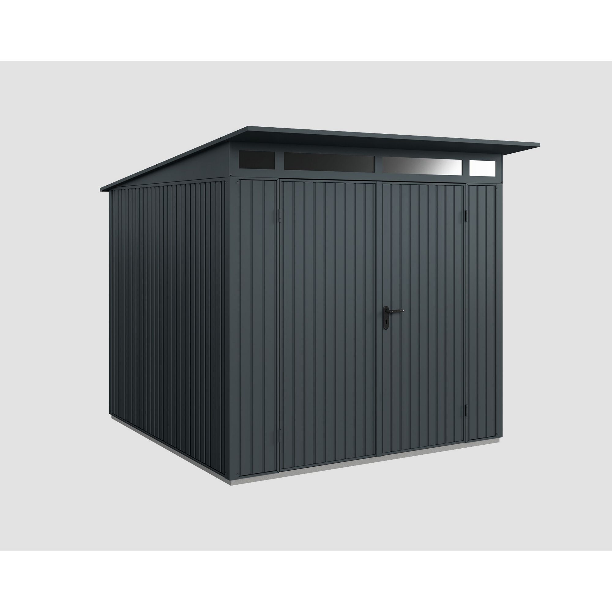 Anthrazitfarbenes Gartenhaus Ecostar GH