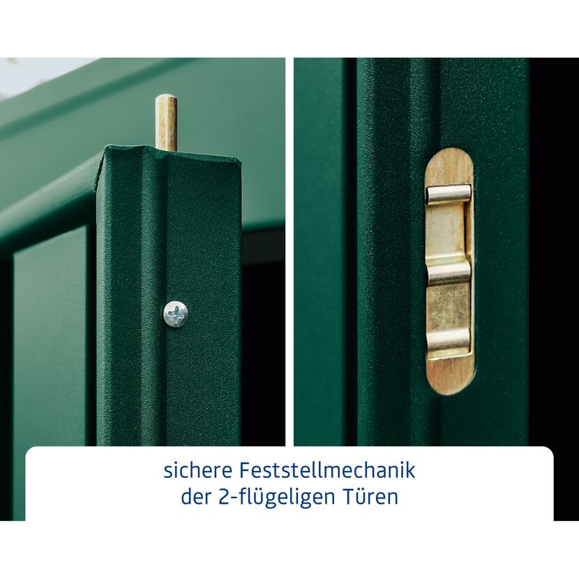 Sicherheitsriegel an einer zweiflügeligen Tür