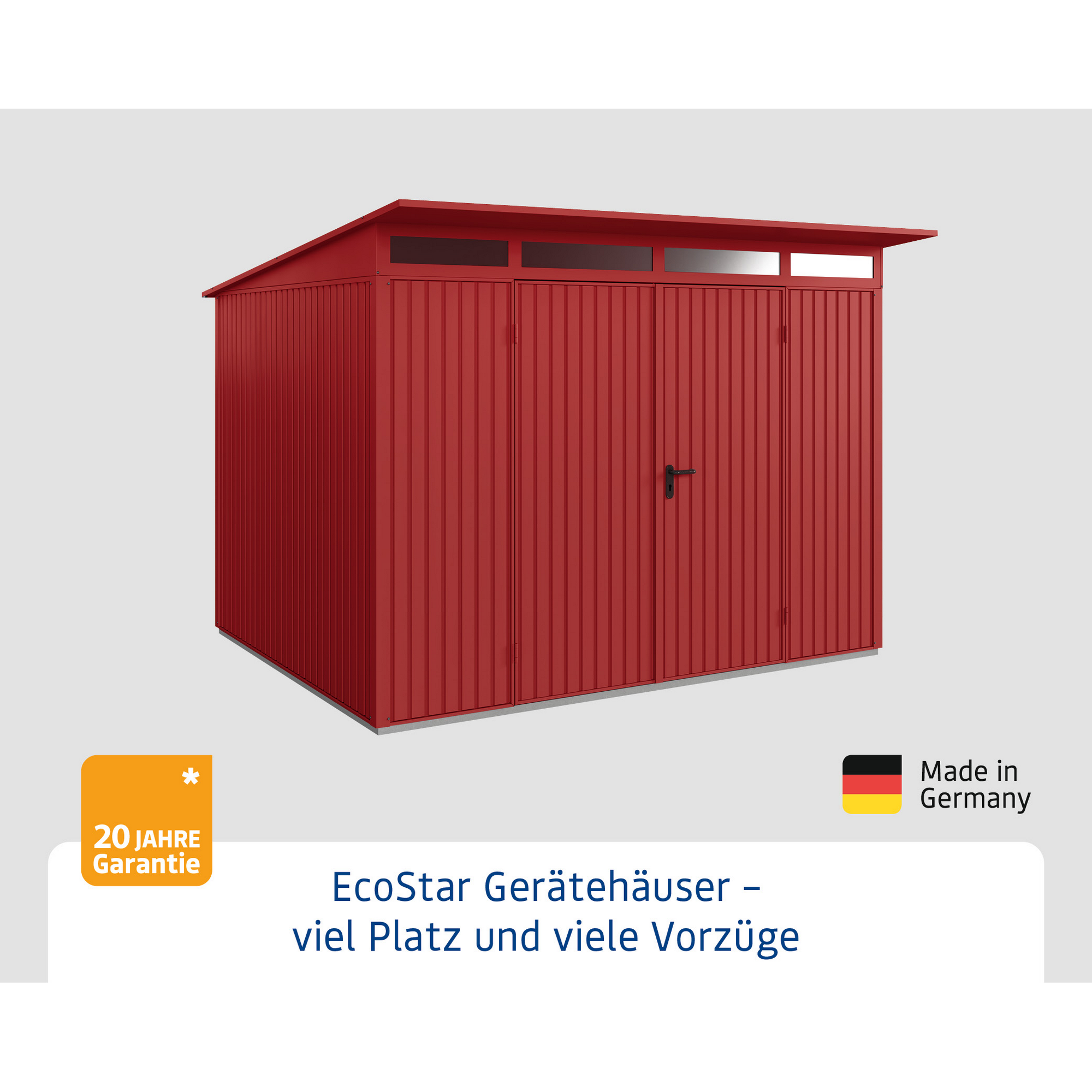 Gerätehaus 'Trend-P Typ 3' purpurrot 302,8 x 238 cm, mit Doppeltür + product picture