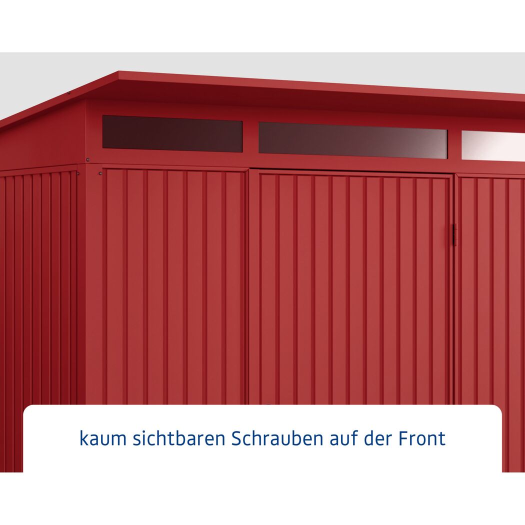 Rotes Gartenhaus Ecostar GH mit zwei Fenstern