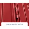 Rote Türbänder an roter Tür
