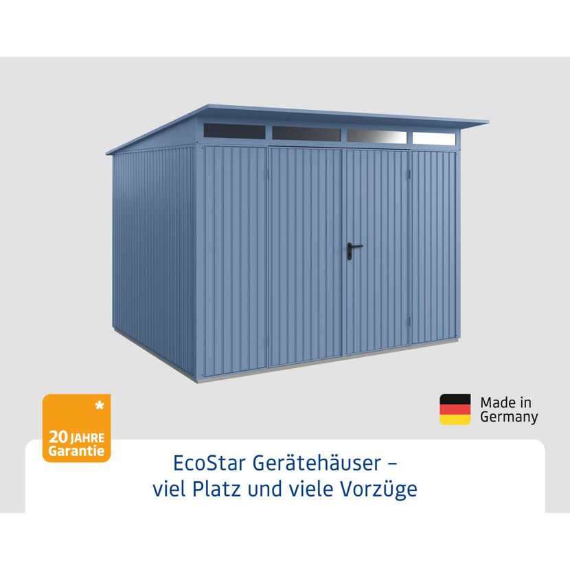 EcoStar Gerätehaus in Taubenblau