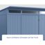 Blaues Gartenhaus Ecostar GH mit kaum sichtbaren Schrauben
