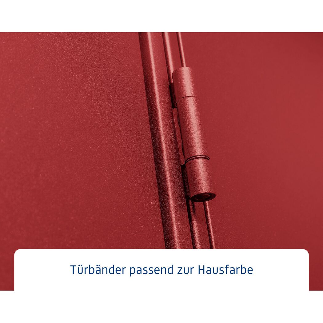 Rote Türbänder an roter Tür