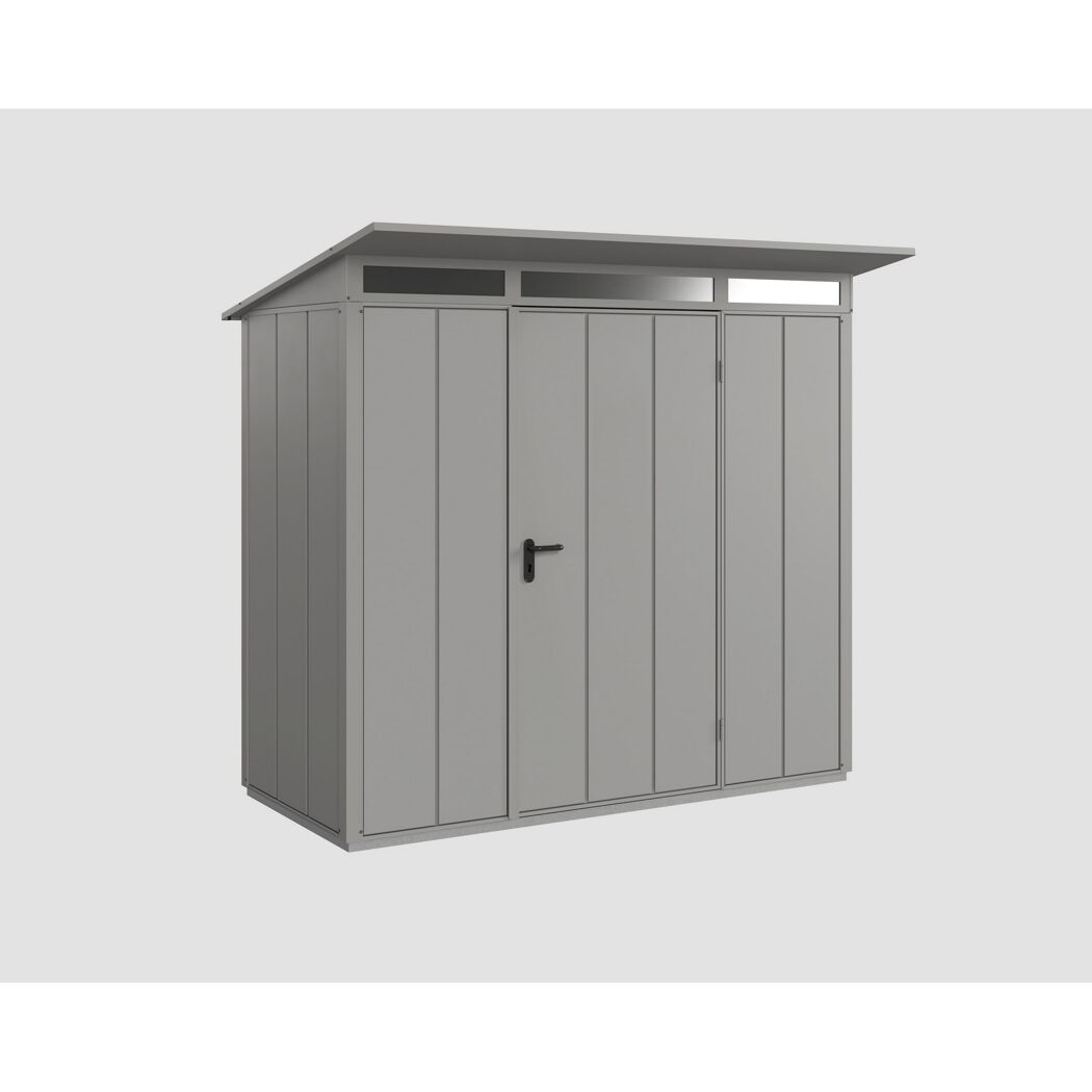 Graues Gerätehaus Ecostar GH aus Metall.