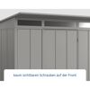Graues Gerätehaus Ecostar GH mit kaum sichtbaren Schrauben