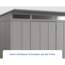 Graues Gerätehaus Ecostar GH mit kaum sichtbaren Schrauben