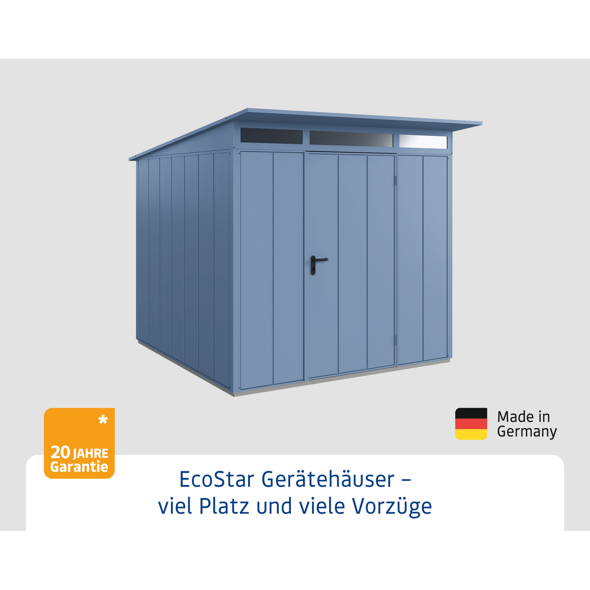Gerätehaus 'Elegant-P Typ 2' taubenblau 238 x 238 cm, mit Einzeltür + product picture