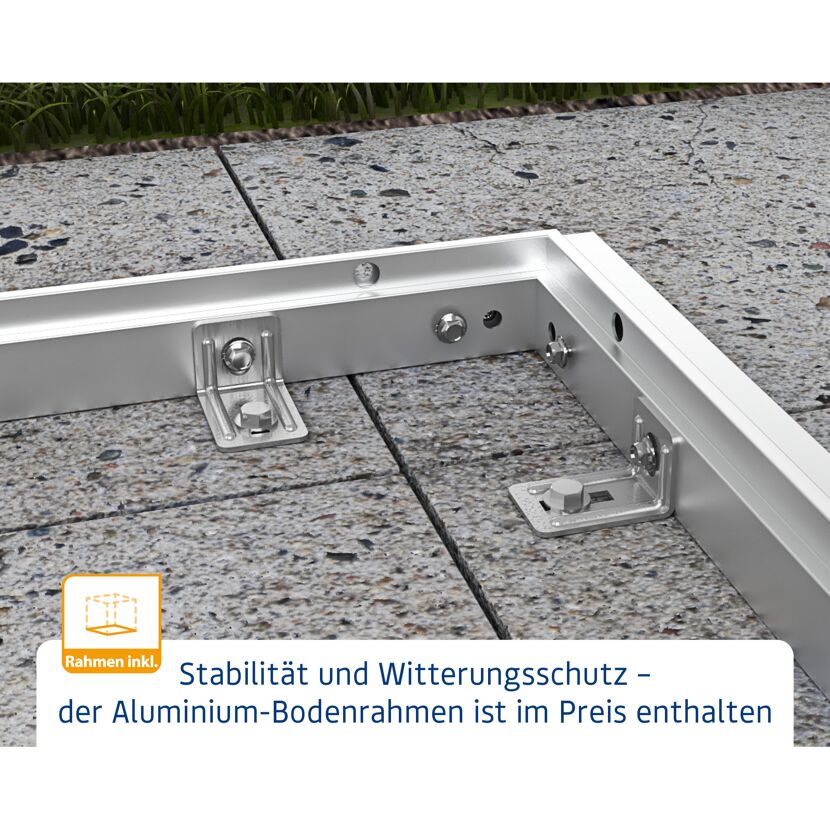 Aluminium-Bodenrahmen für Gartenhäuser