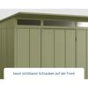 Grünes Gartenhaus Ecostar GH mit kaum sichtbaren Schrauben