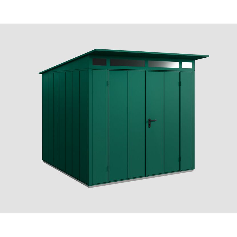 Grünes Gartenhaus Ecostar GH mit Doppeltür und Dachfenstern