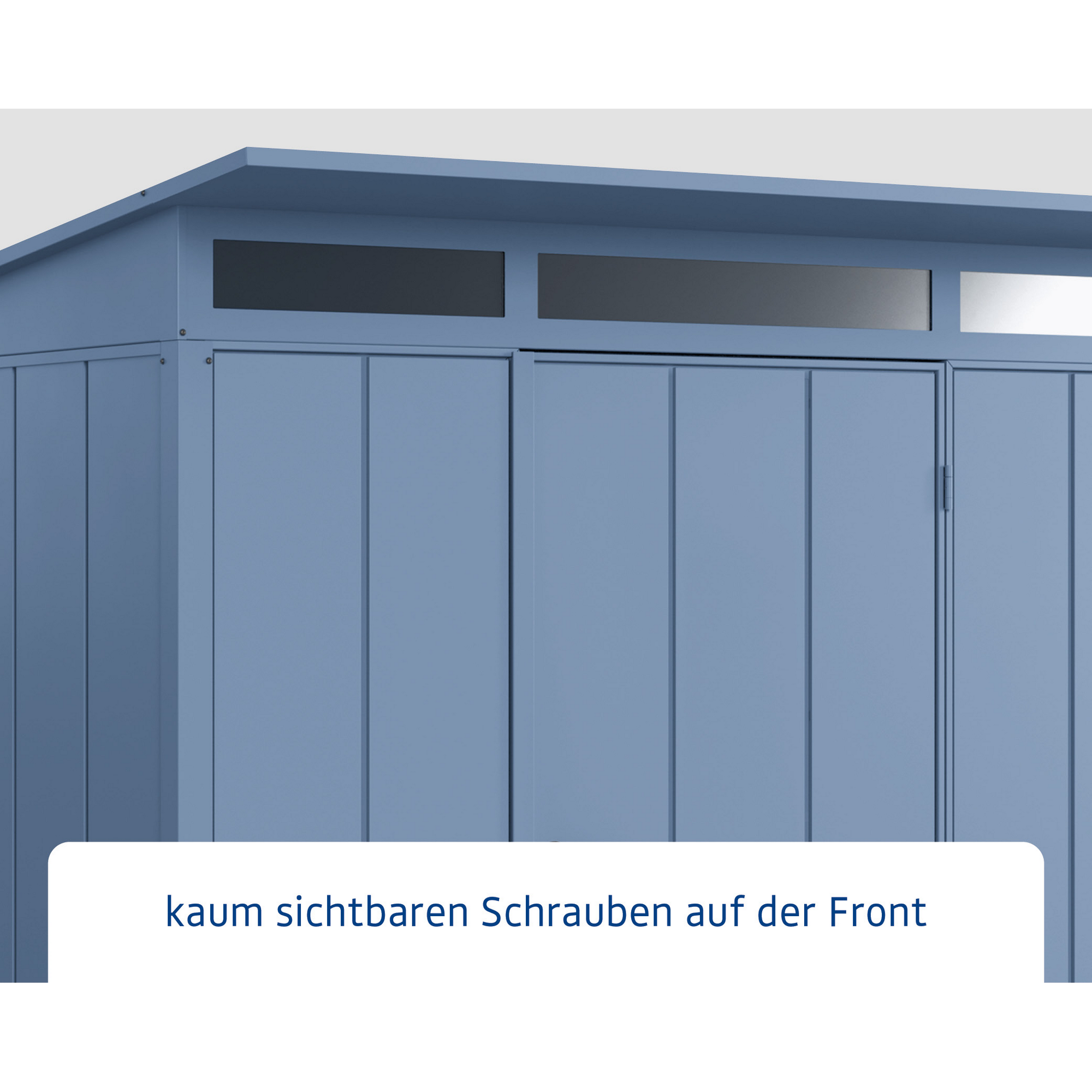 Gerätehaus 'Elegant-P Typ 3' taubenblau 302,8 x 238 cm, mit Einzeltür + product picture