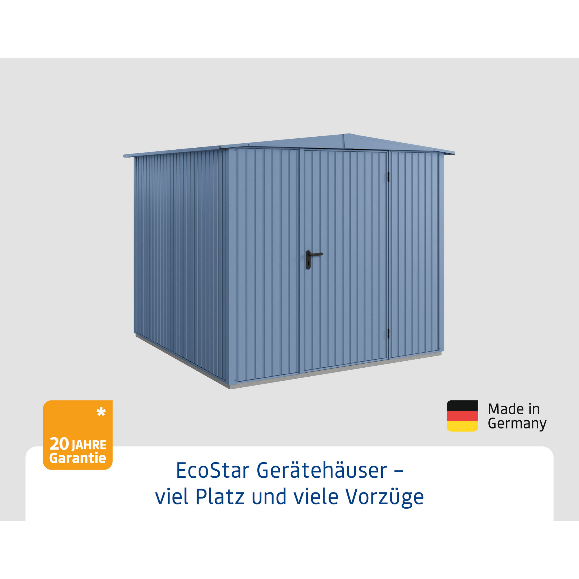 Gerätehaus 'Trend-S Typ 2' taubenblau 238 x 238 cm, mit Einzeltür + product picture