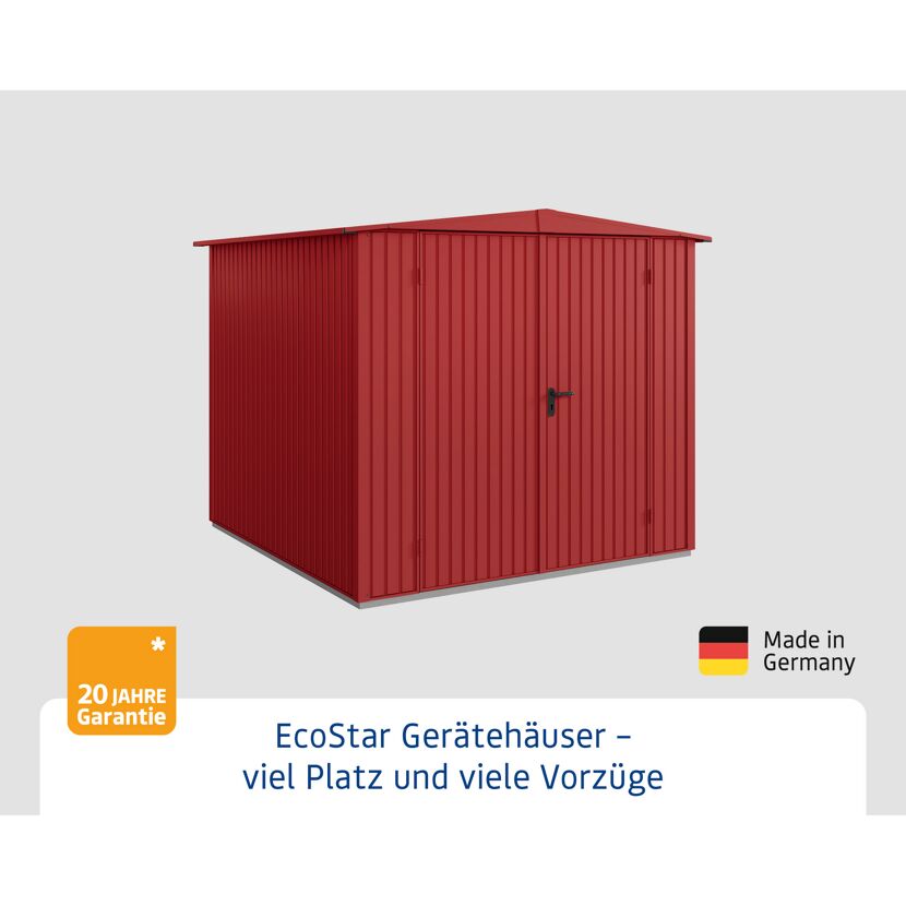 EcoStar Gerätehaus in Purpurrot