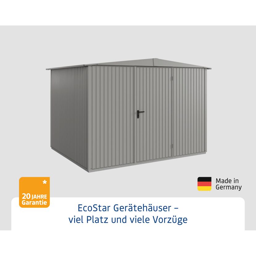 EcoStar Gerätehaus in Grau.