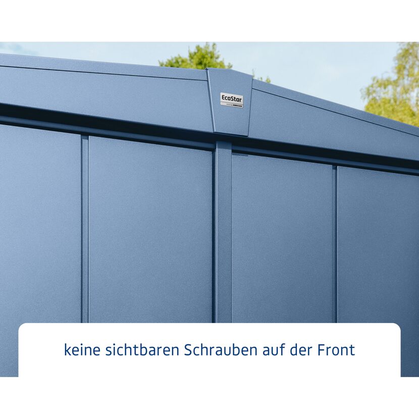 Ecostar Geräteschuppen, Detailansicht Dachkante