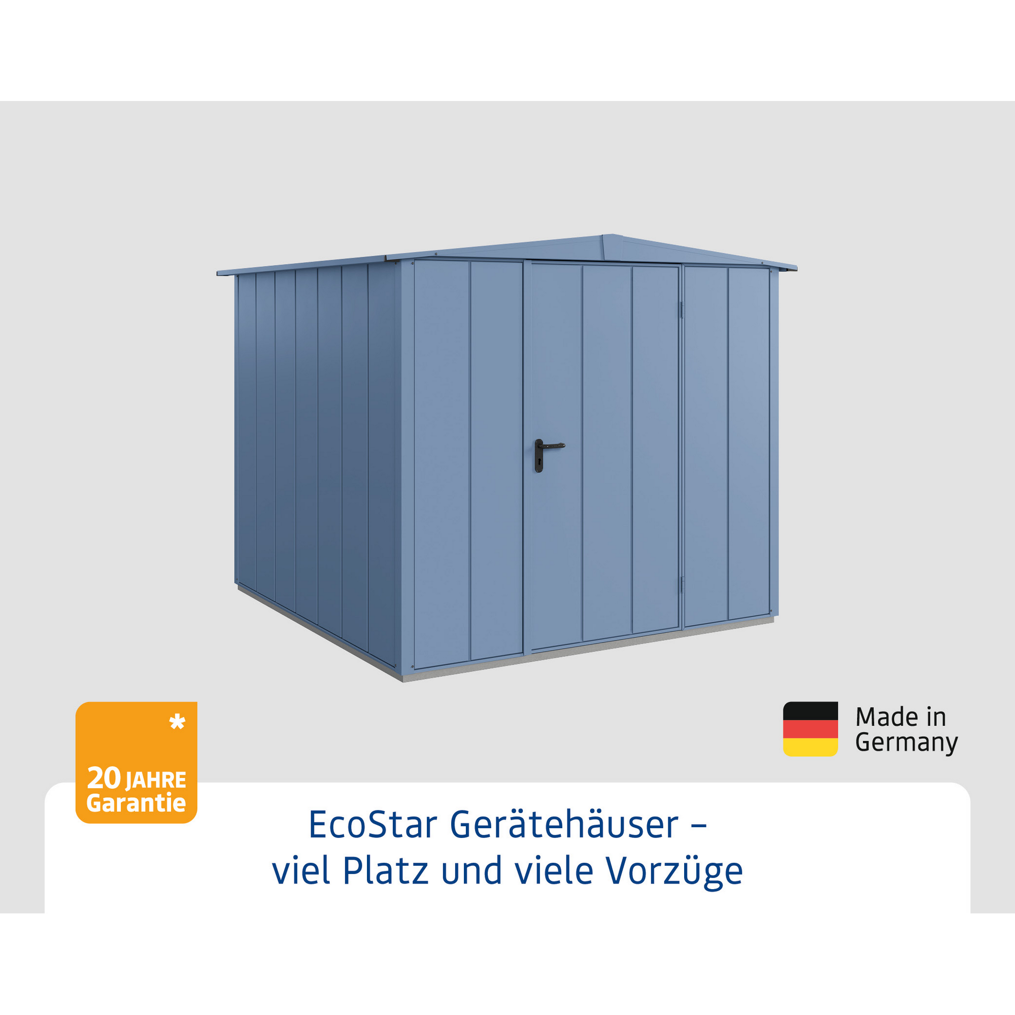 Gerätehaus 'Elegant-S Typ 2' taubenblau 238 x 238 cm, mit Einzeltür + product picture