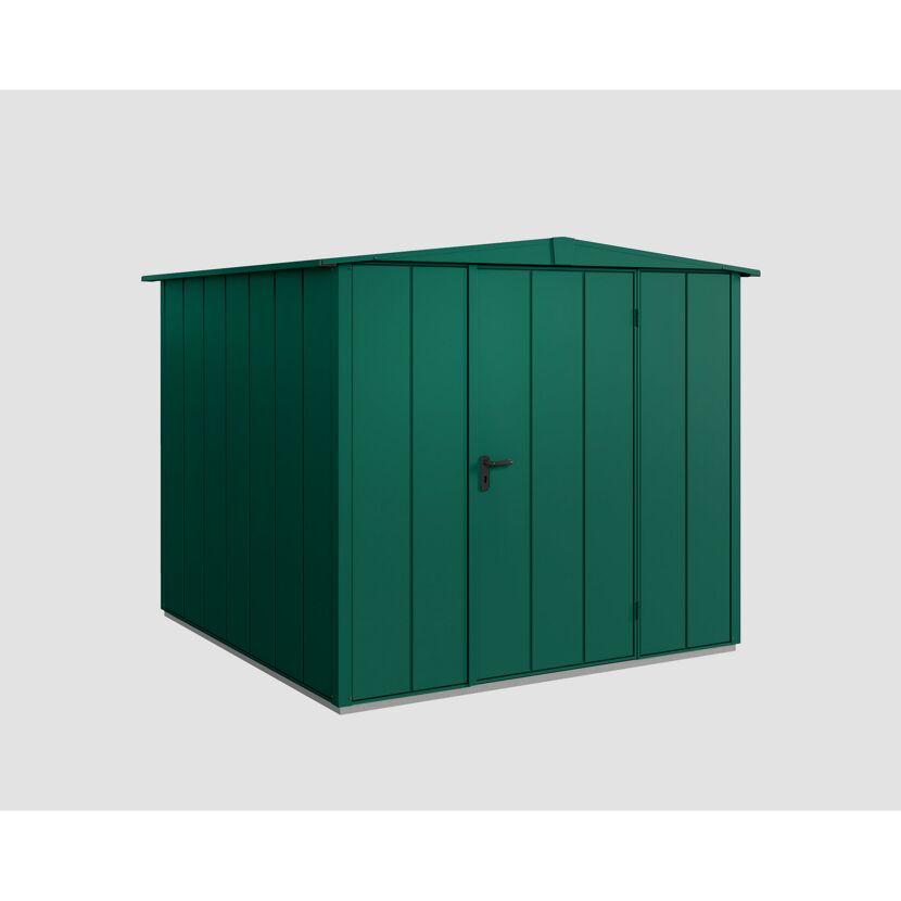 Grünes Gartenhaus aus Metall