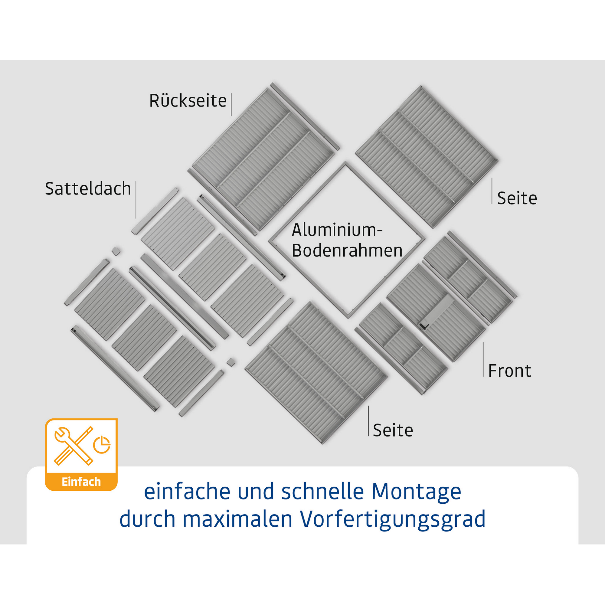 Gerätehaus 'Elegant-S Typ 3' moosgrün 302,8 x 238 cm, mit Einzeltür
