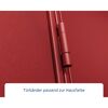 Rote Türbänder an roter Tür.
