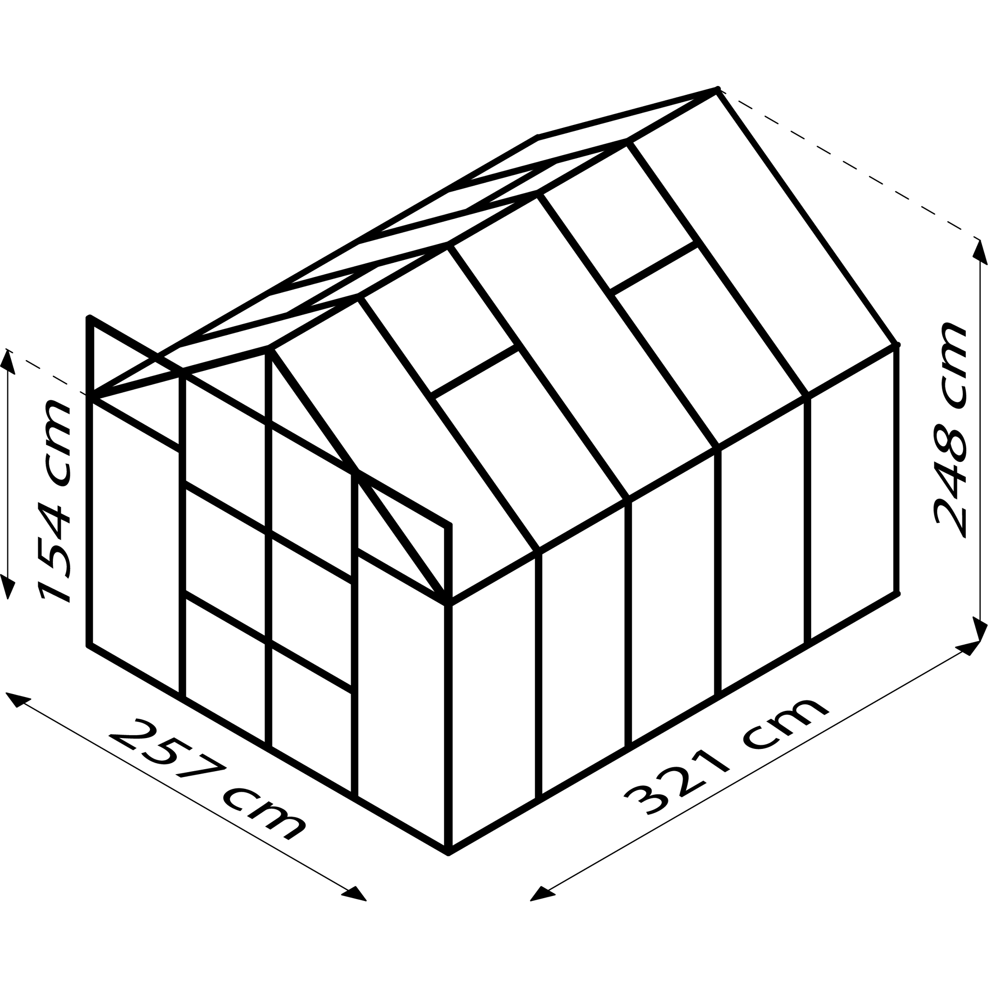 Gewächshaus 'Uranus 8300' 8,3 m² 254 x 317 cm 4 mm Hohlkammerplatten schwarz + product picture
