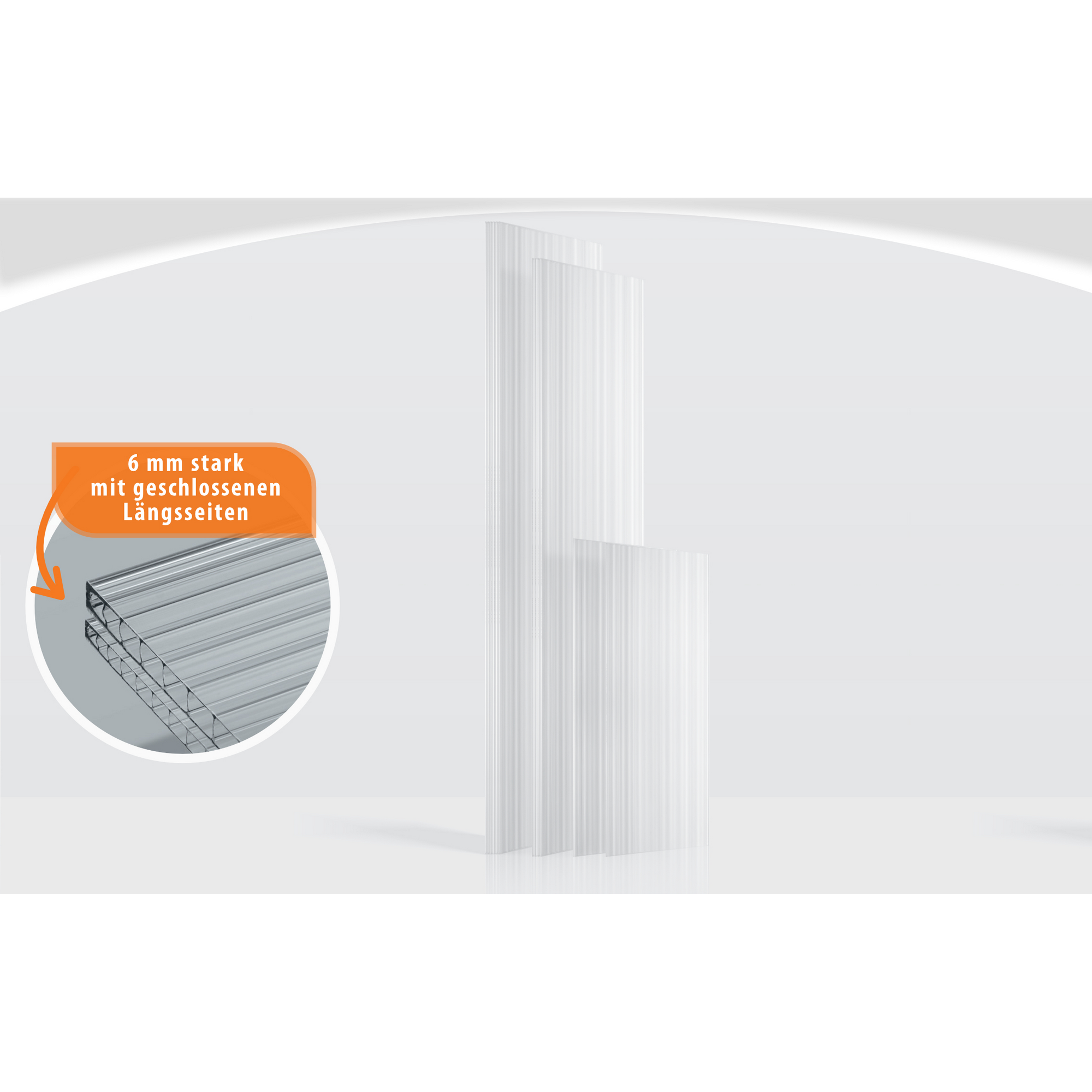 Vitavia Hohlkammerplatten Gewächshaus ‹Ergänzungsset 2› transparent 6 mm, 12-teilig  Kunststoff