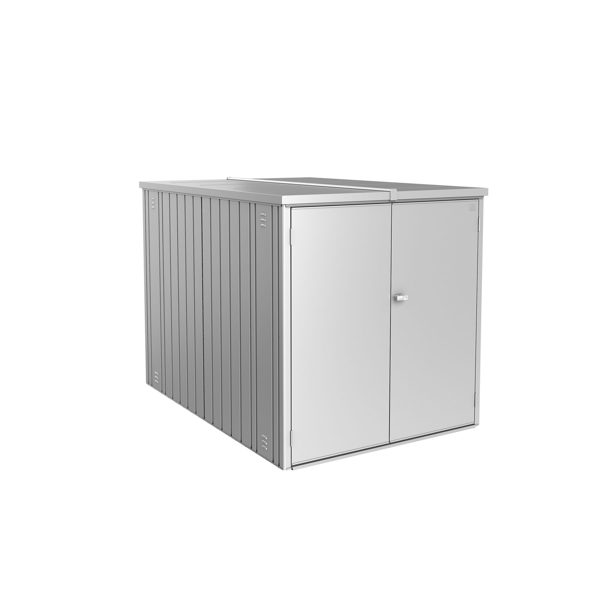 Silberfarbene Mini-Garage