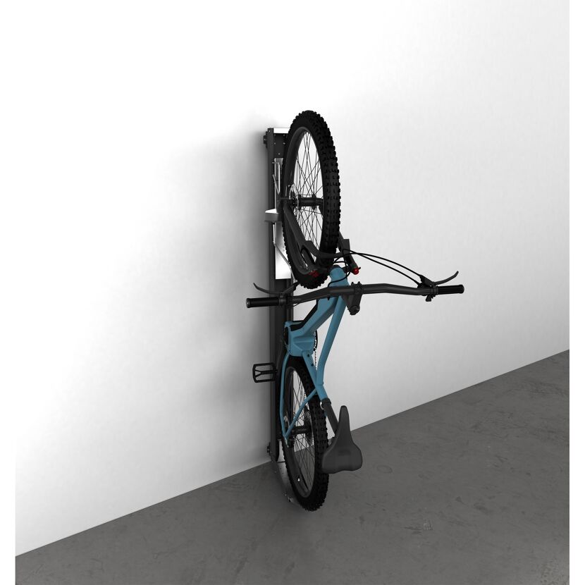 Blaues Fahrrad an Bikelift schwenkbar Ava