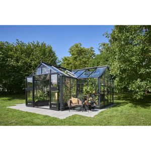 Gewächshaus 'Orangerie' anthrazit 21,5 m² Sicherheitsglas 3 mm