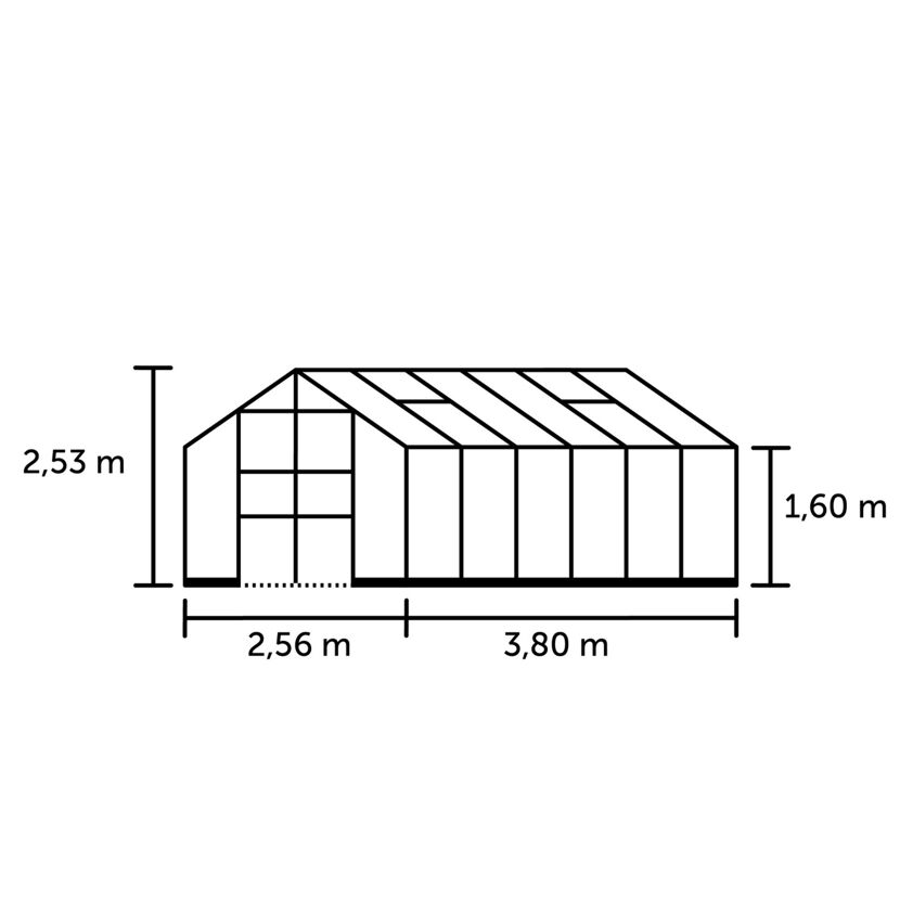Gewächshaus mit Maßen