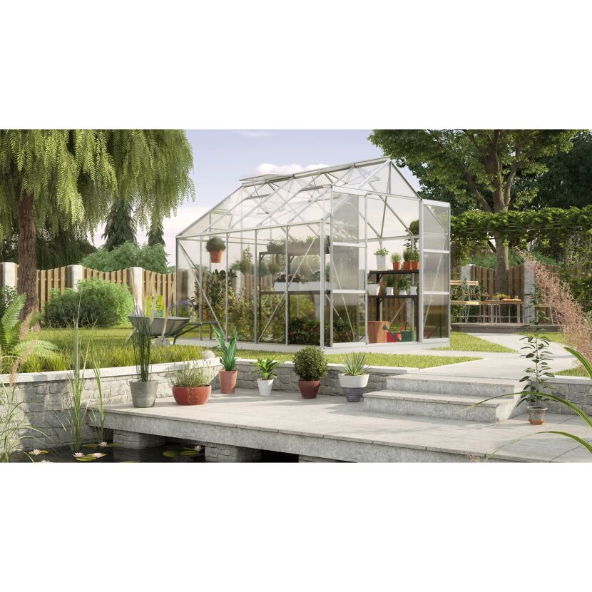 Gewächshaus GWH Uranus 8300 ESG im Garten