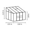 Gewächshaus mit den Maßen 2,01 x 2,62 x 2,22 m