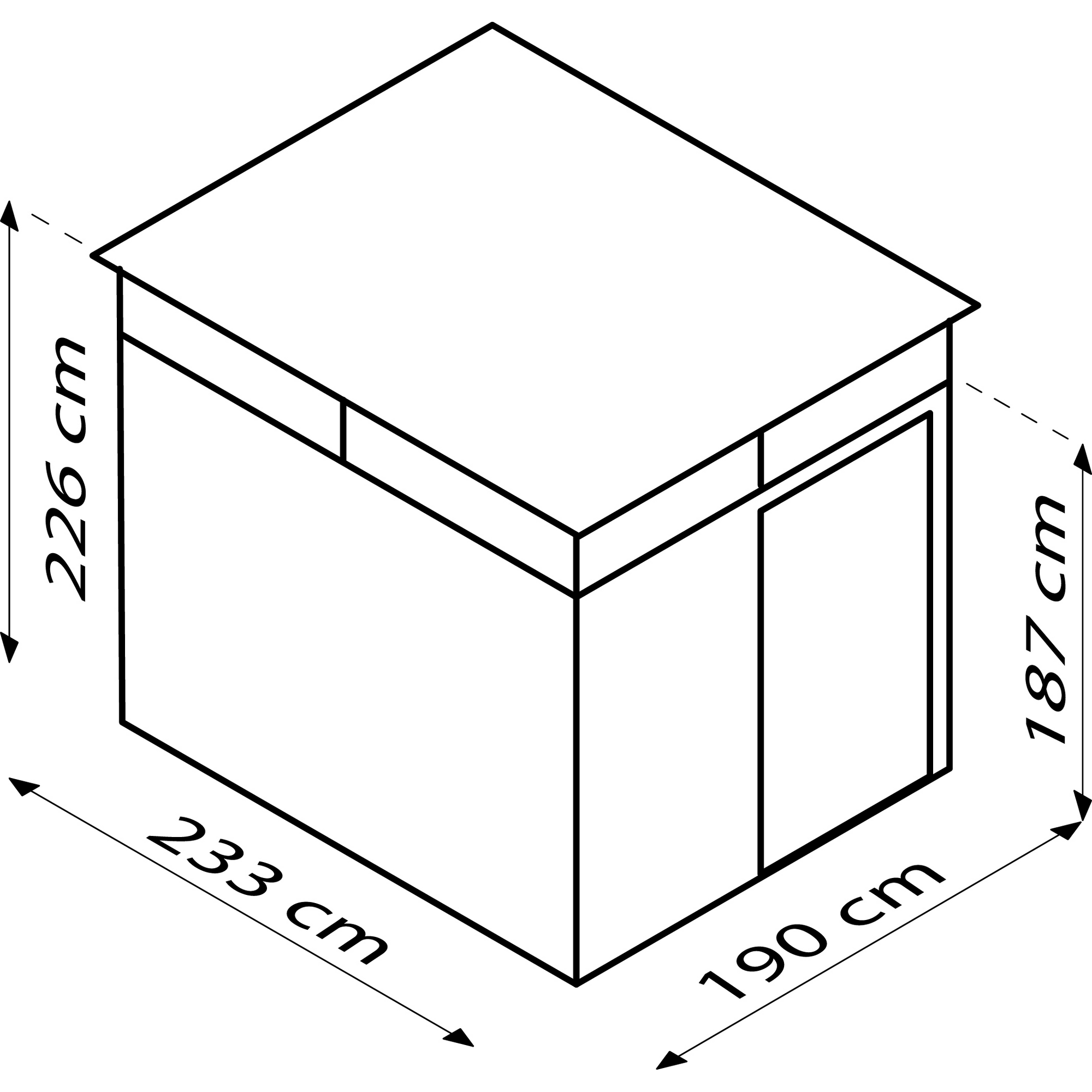 Gerätehaus 'Rheinfelden 78' anthrazit 490 x 245 x 226 cm + product picture