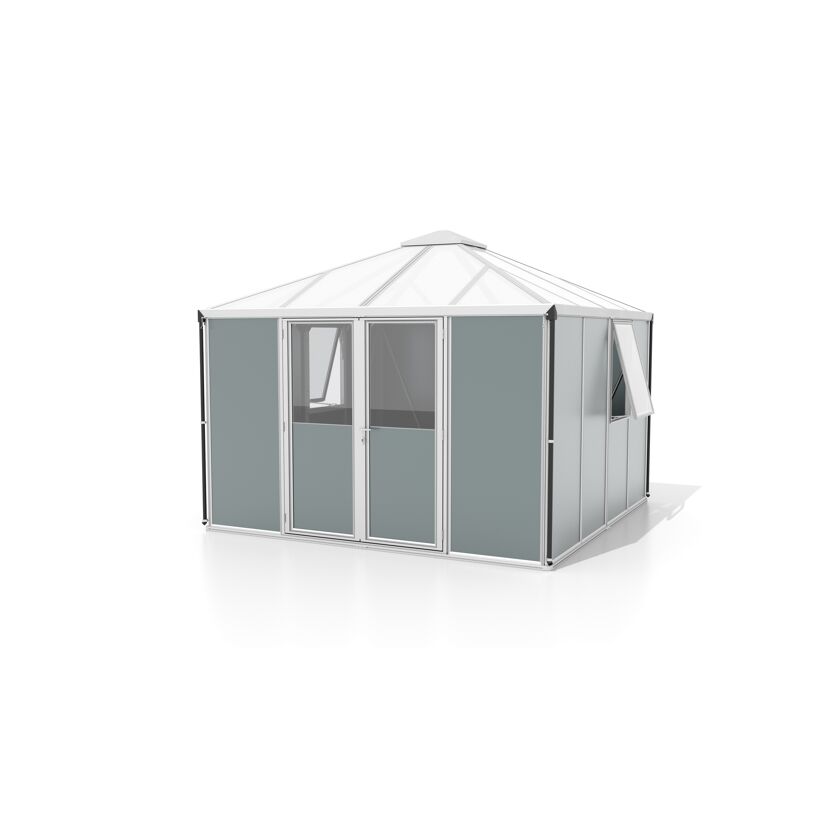 Gerätehaus Universum mit Doppeltür und aufklappbarem Fenster