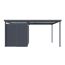 Grauer Metall-Carport mit Abstellraum.